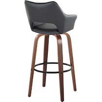 casio black vegan leather light walnut bar stool   