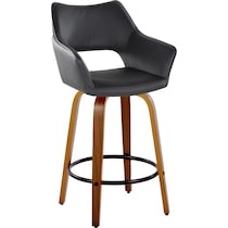 casio black vegan leather light walnut counter height stool   