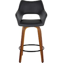casio black vegan leather light walnut counter height stool   