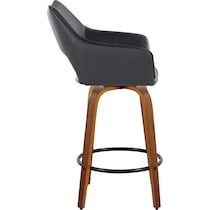 casio black vegan leather light walnut counter height stool   