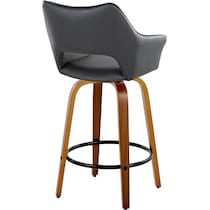 casio black vegan leather light walnut counter height stool   