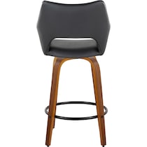 casio black vegan leather light walnut counter height stool   