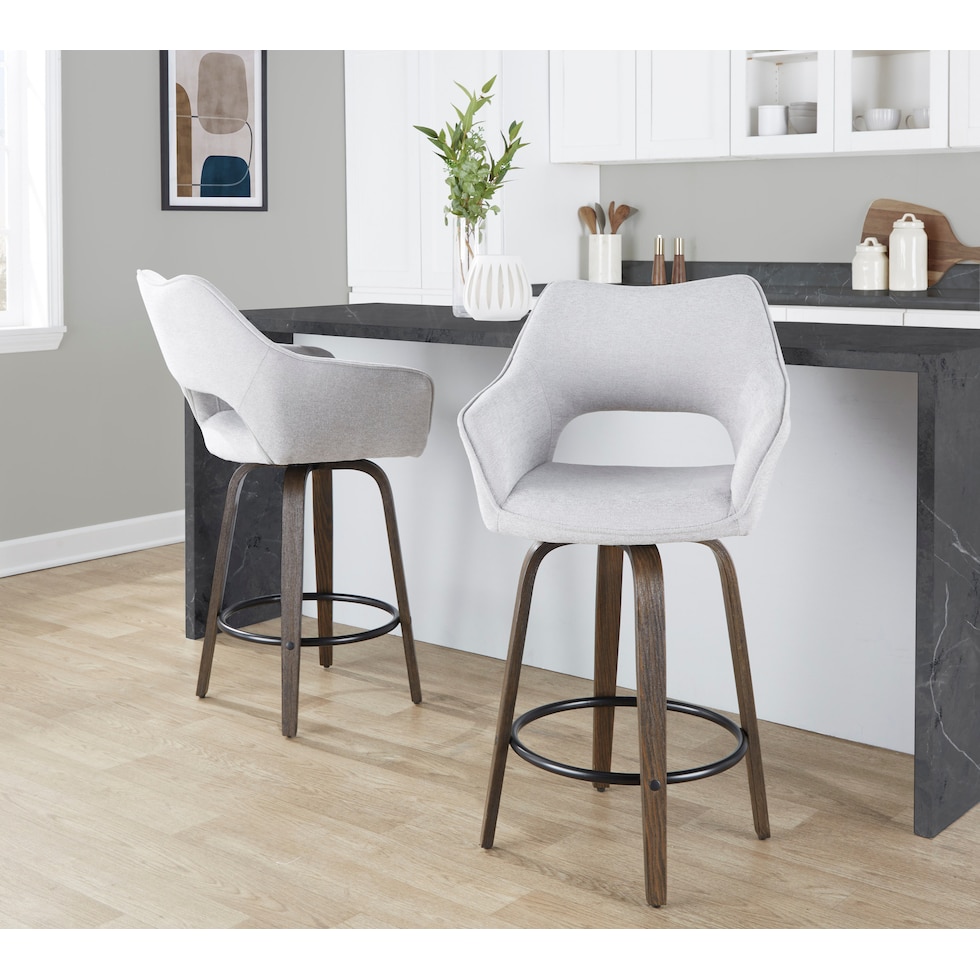 casio gray dark walnut counter height stool   