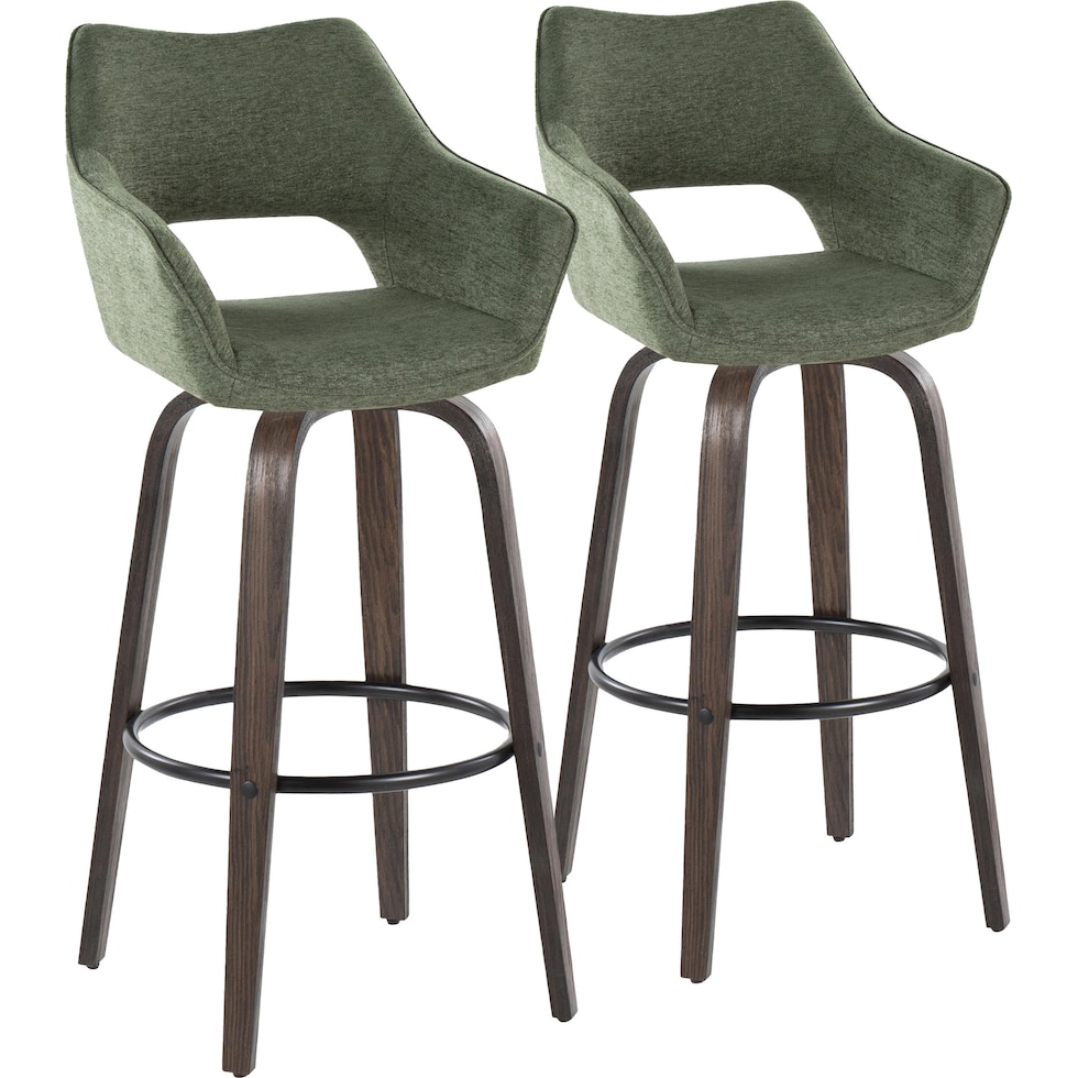 casio green dark walnut bar stool   