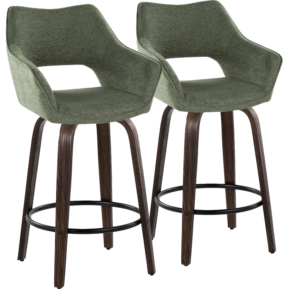 casio green dark walnut counter height stool   