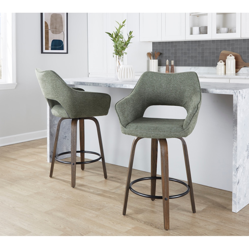 casio green dark walnut counter height stool   