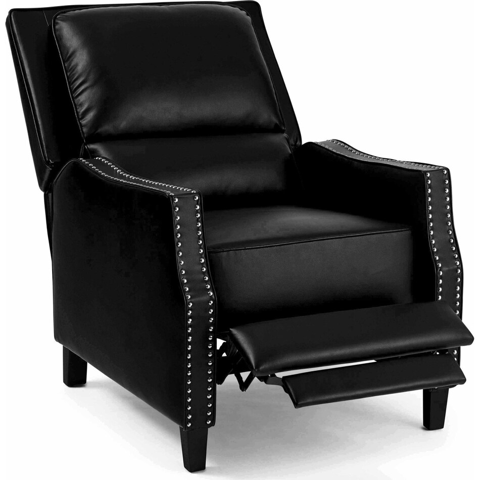 caspian black manual recliner   