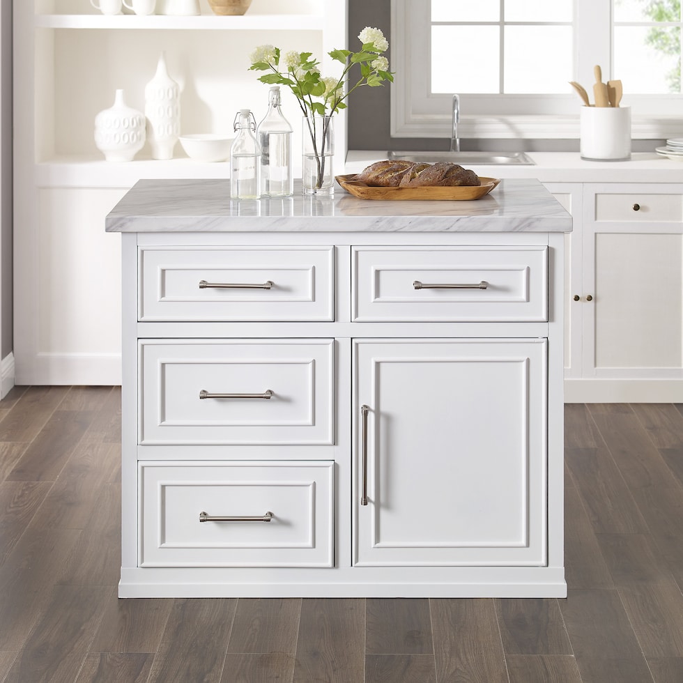 cassai white kitchen island   