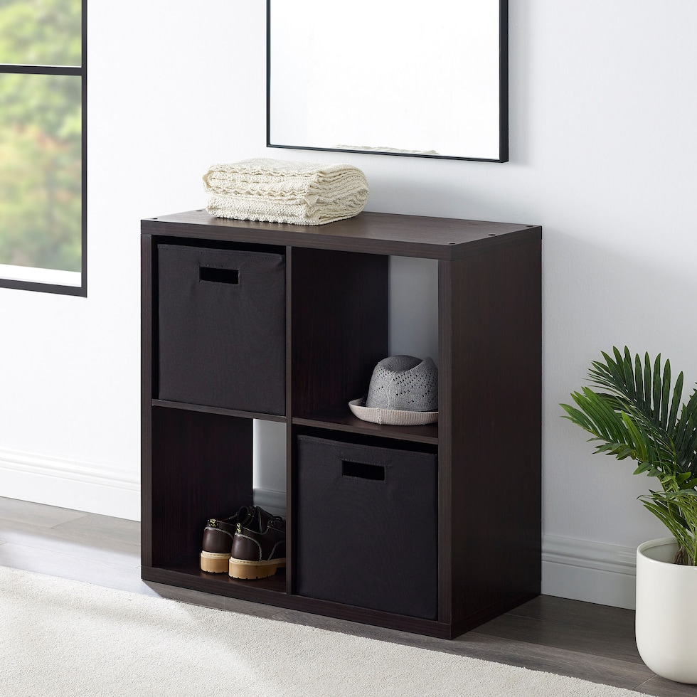 cassidy dark brown storage shelves   