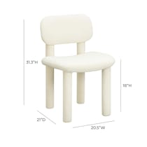 cassini ivory white velvet dining chair   