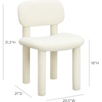 cassini ivory white velvet dining chair   