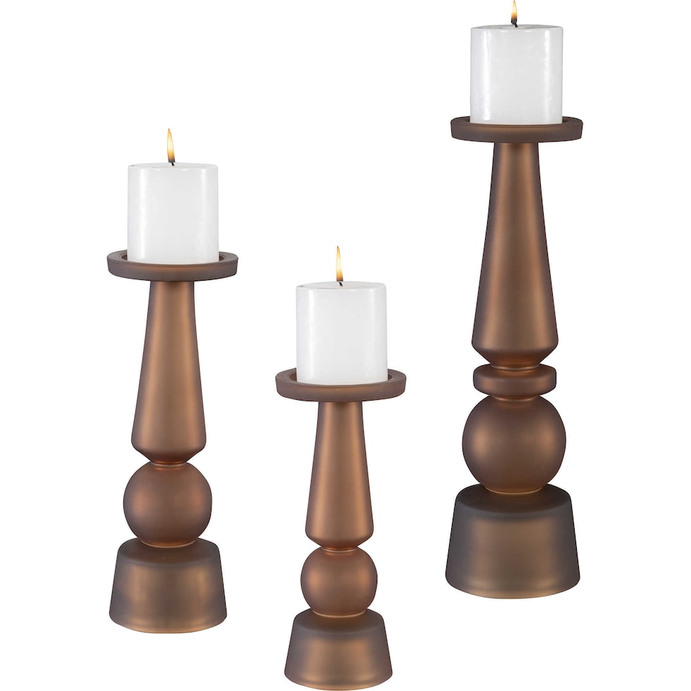 cassiopeia light brown candleholders   