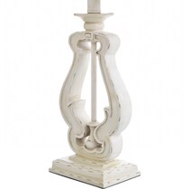 castor distressed off white table lamp   