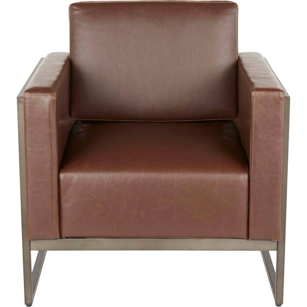 cecena dark brown accent chair   