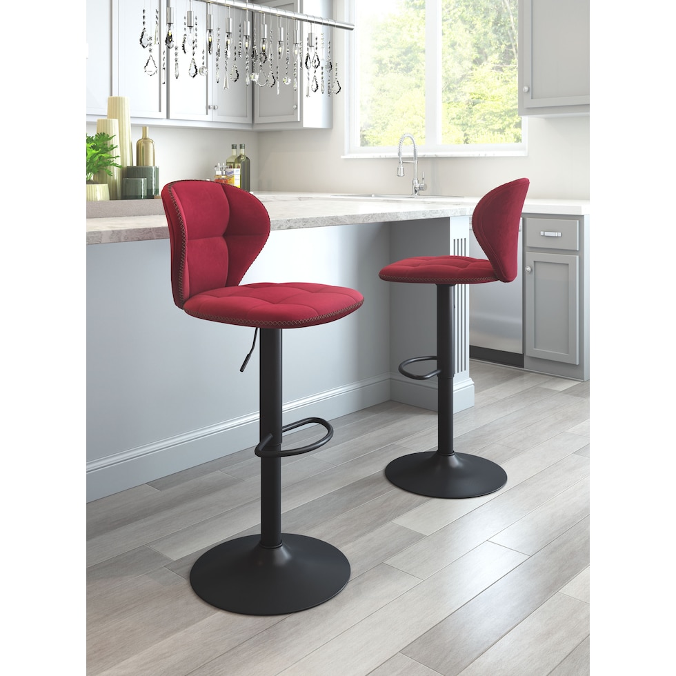 cecil red bar stool   