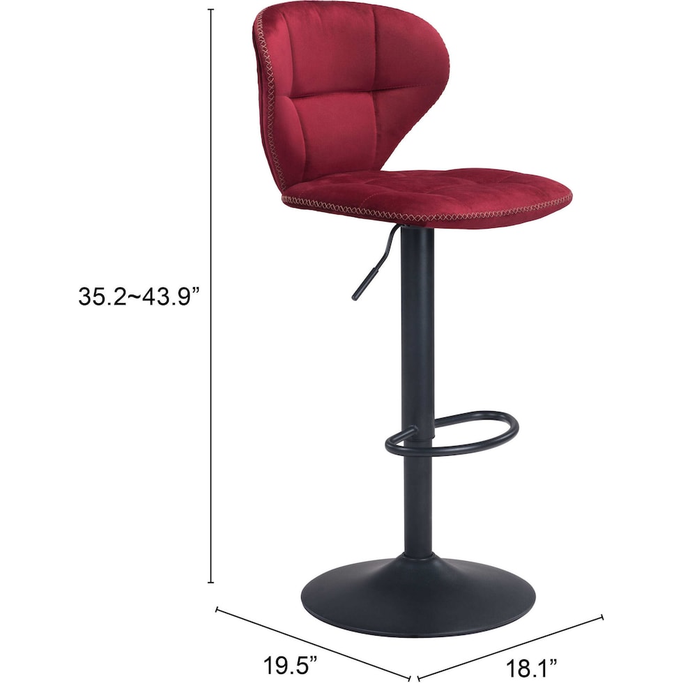 cecil red bar stool   