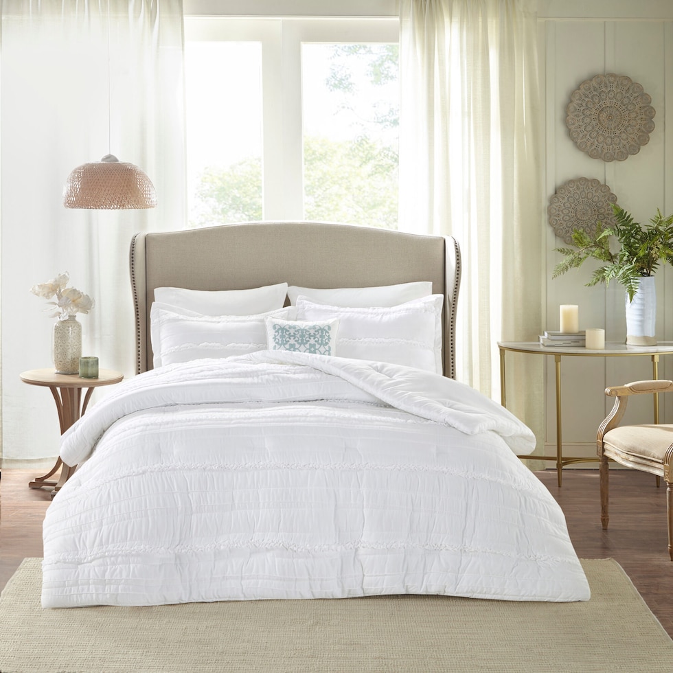 celestia white california king bedding set   