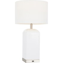 celie stainless white table lamp   