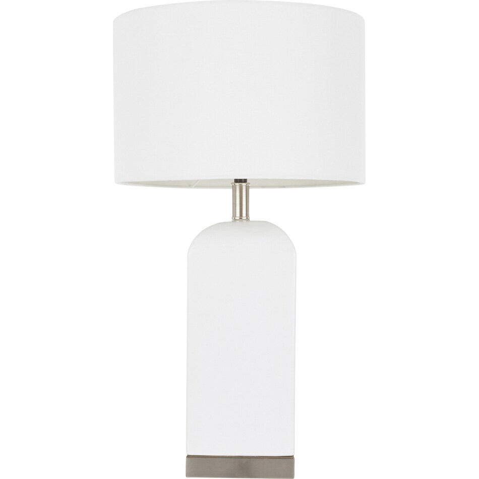 celie stainless white table lamp   