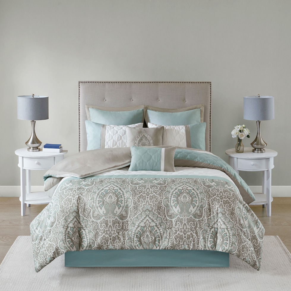 cerelia green king bedding set   