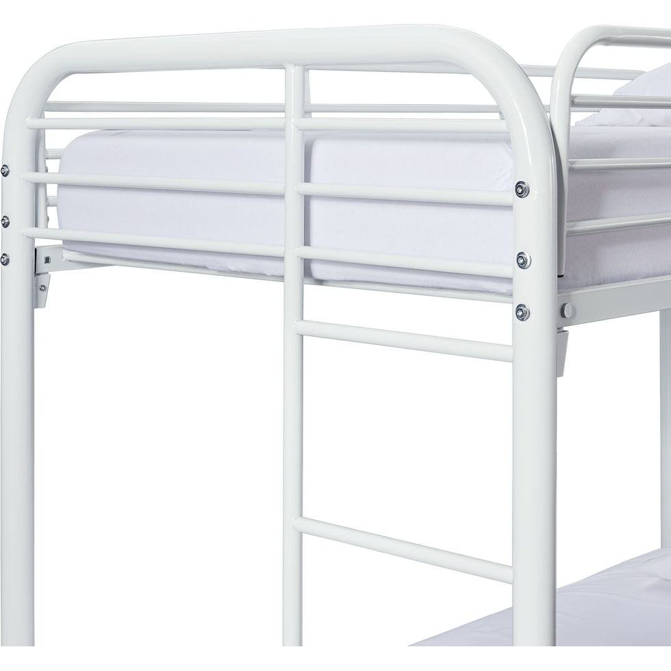 champ white twin over twin bunk bed   