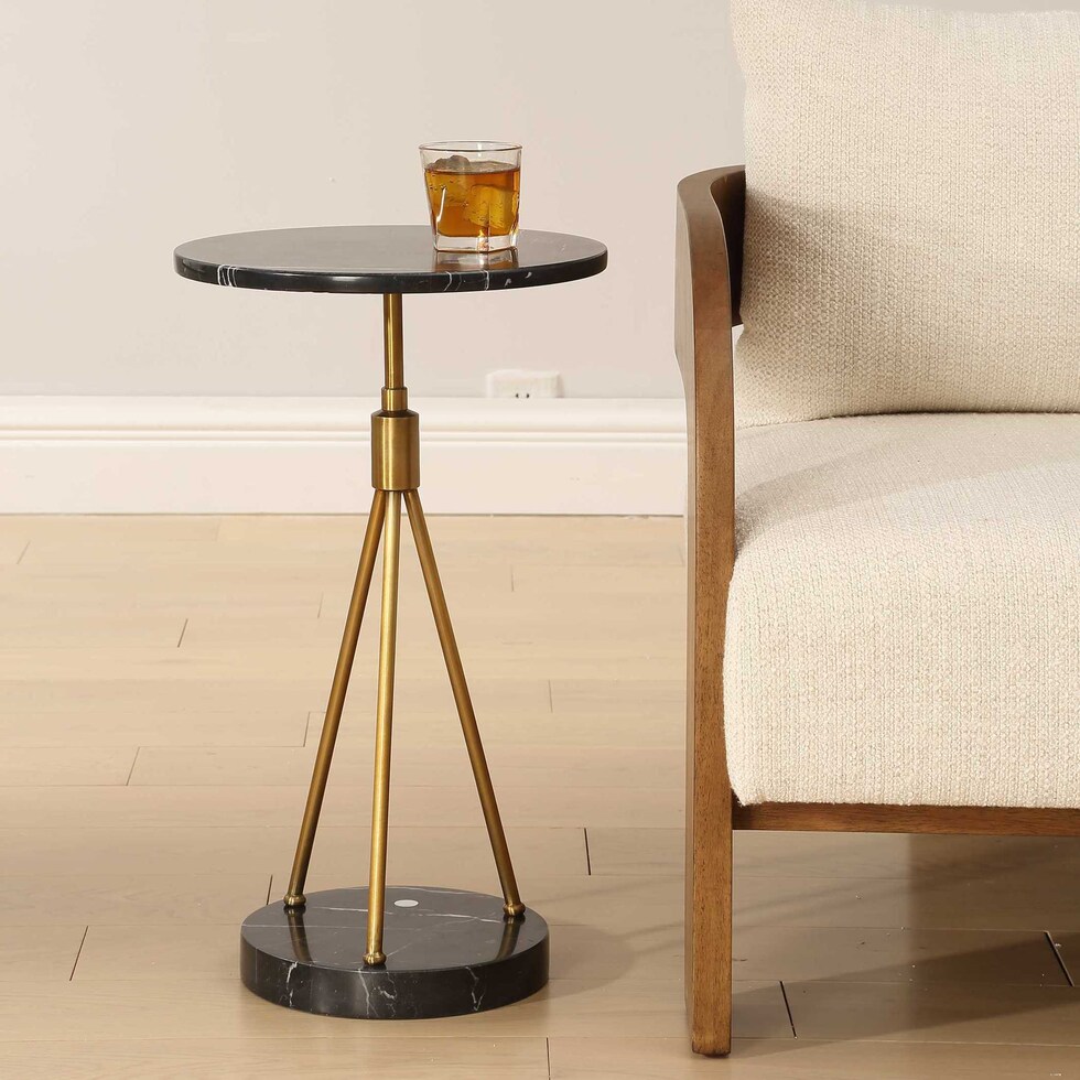 chandler gold black accent table   