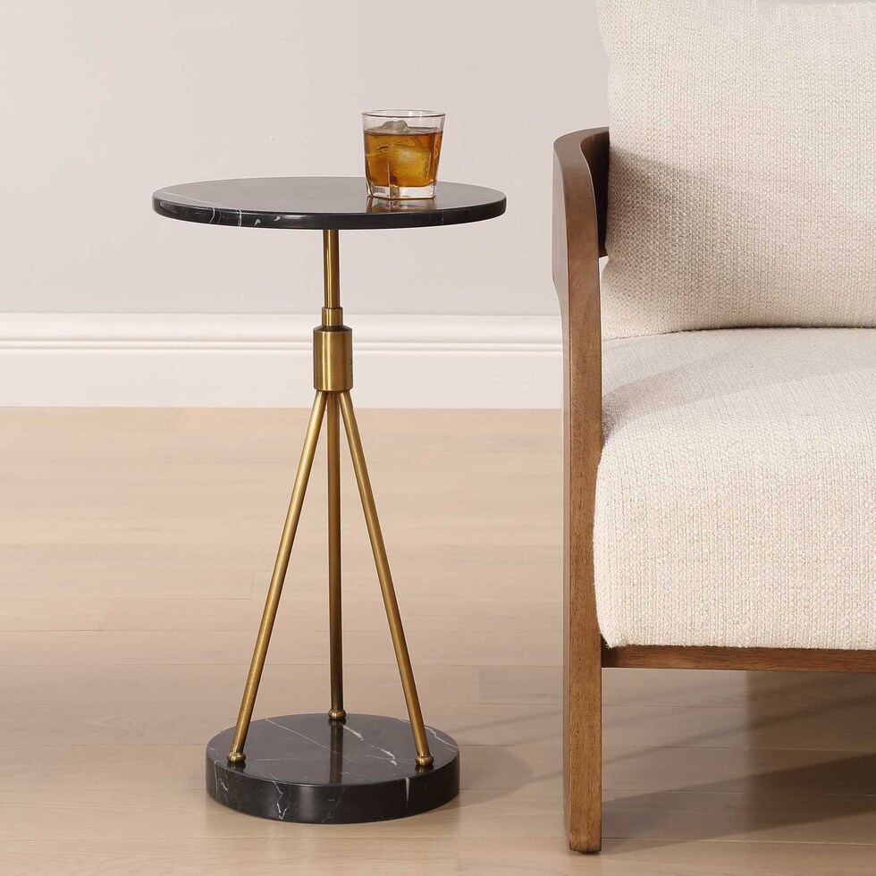 chandler gold black accent table   