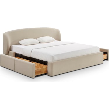 Chani Upcycled Linen Storage Bed