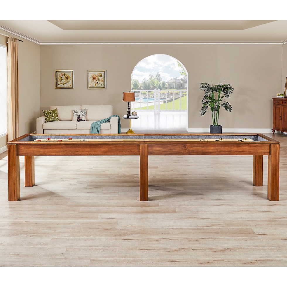 channing light brown gaming table   