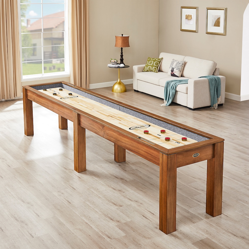 channing light brown gaming table   