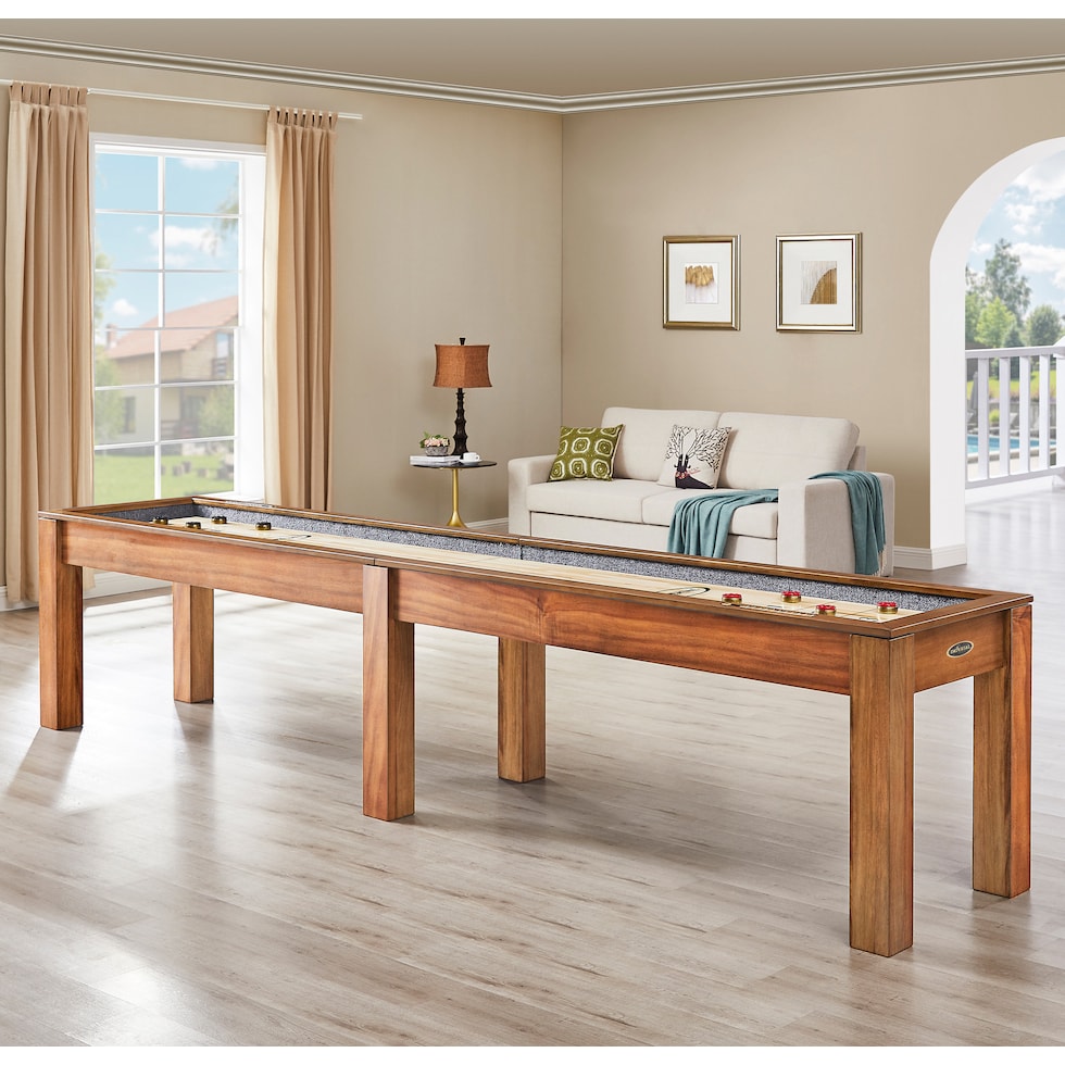 channing light brown gaming table   