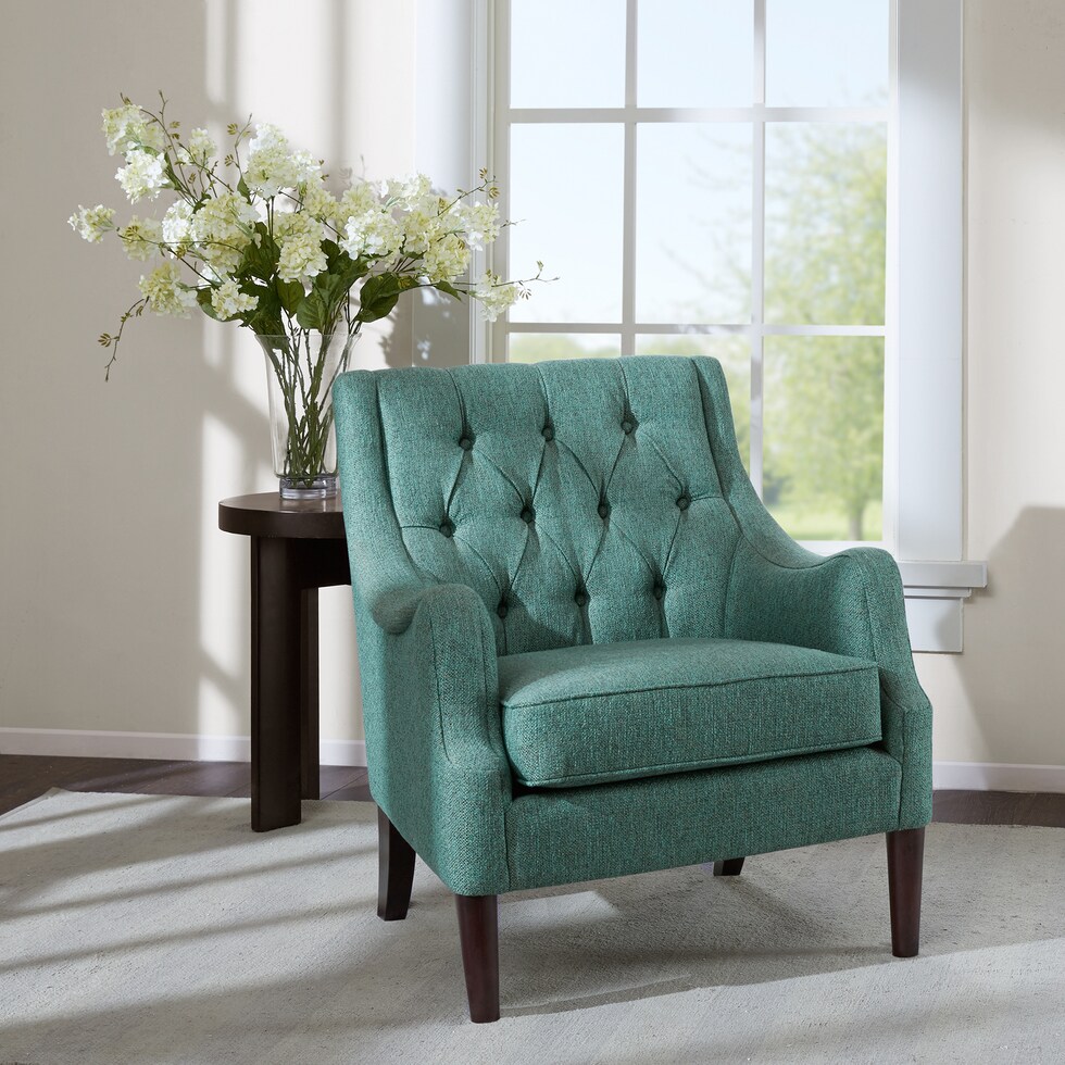 chantal teal accent chair   