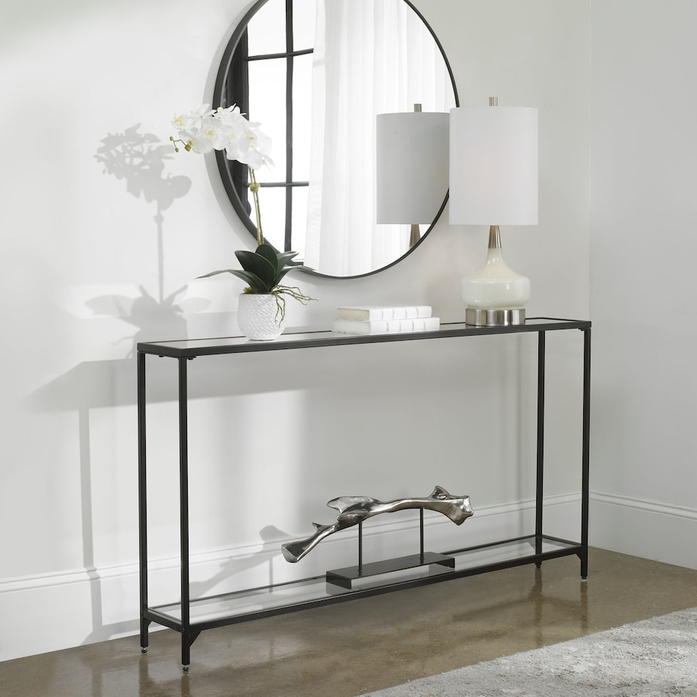 chaplin black console table   