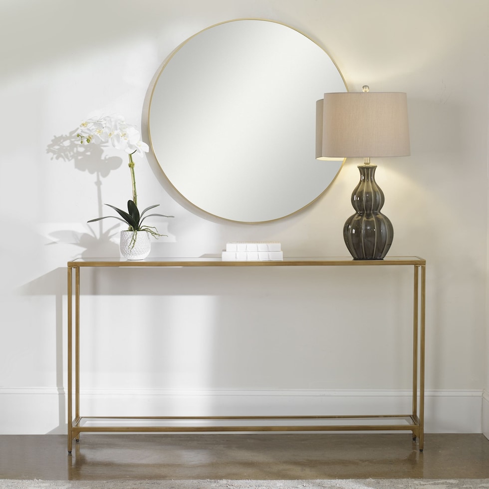 chaplin gold console table   