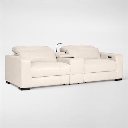 Chapman 3-Piece Dual-Power Reclining Loveseat with Console - Chalk