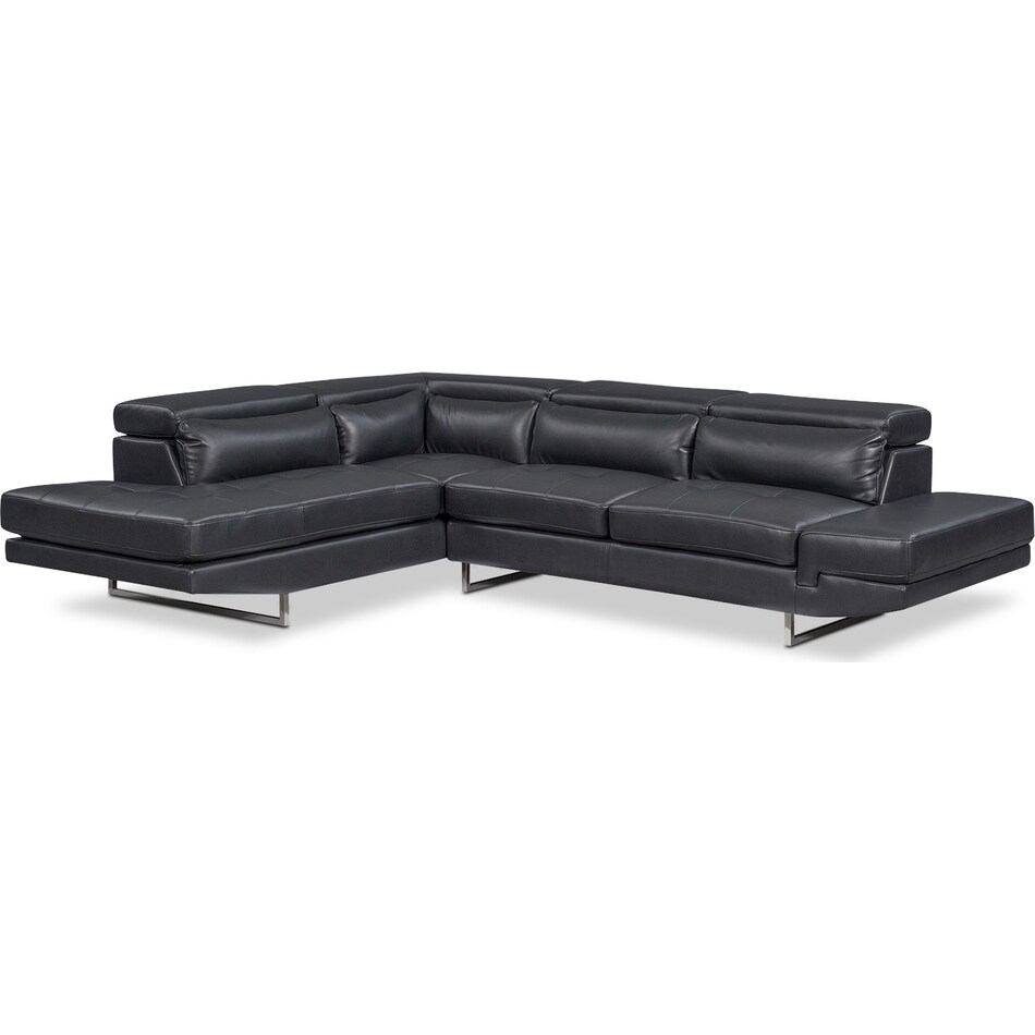 charcoal  pc sectional with left facing chaise   