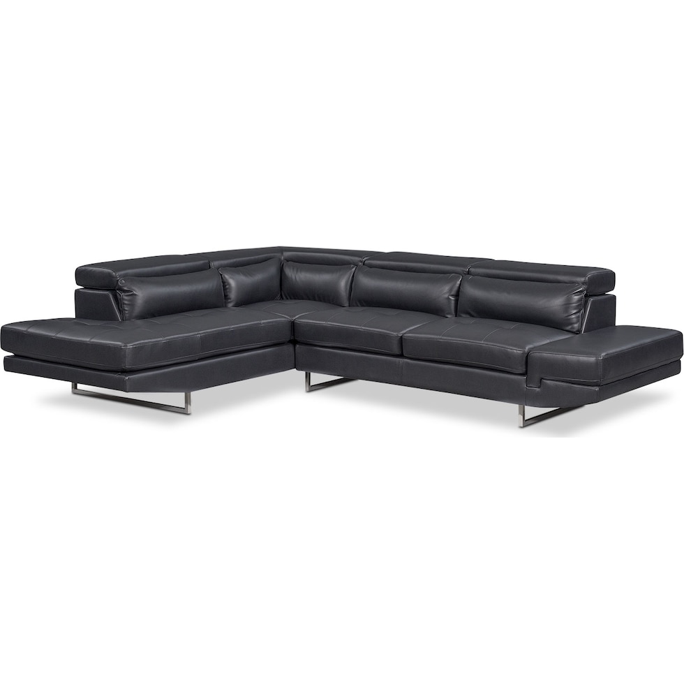 charcoal  pc sectional with left facing chaise   