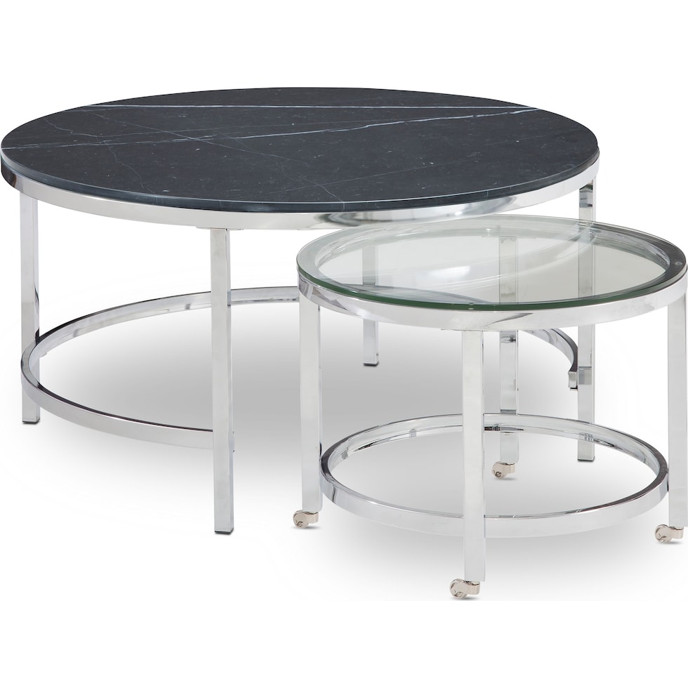 charisma black nesting coffee table   