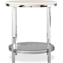 charisma chrome and white end table   