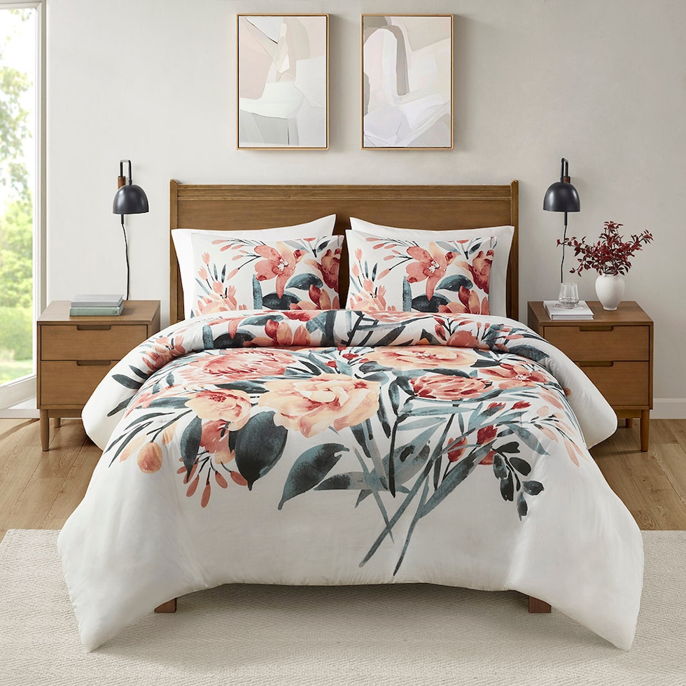 charleigh orange full queen bedding set   