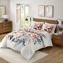 charleigh orange king california king bedding set   