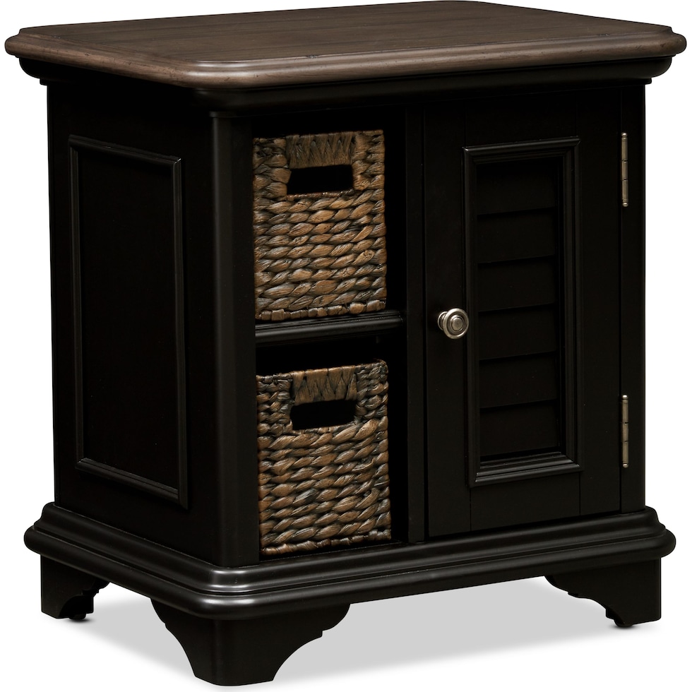 charleston black chairside table   