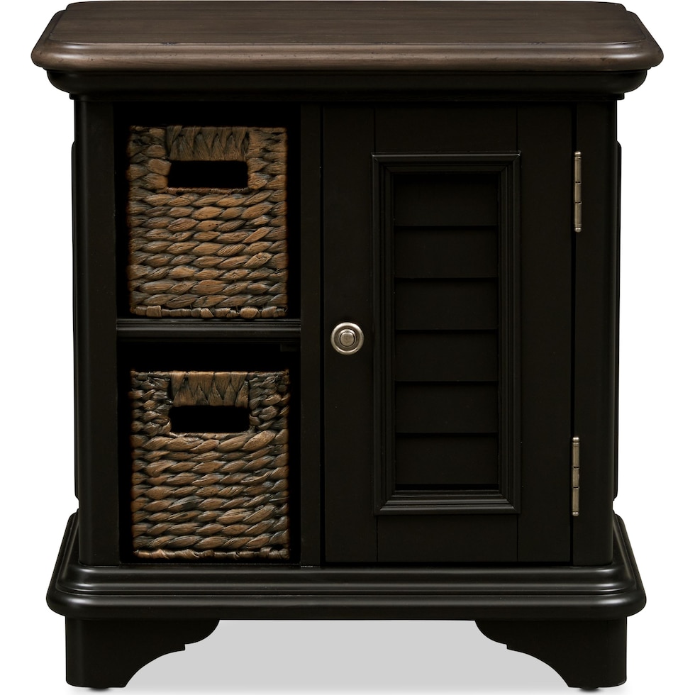 charleston black chairside table   