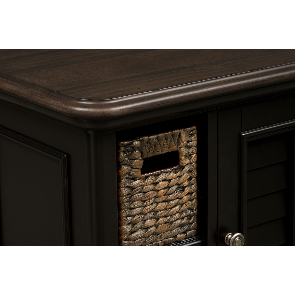 charleston black chairside table   