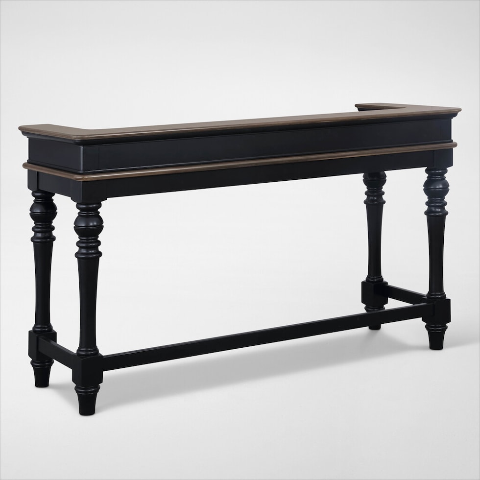 charleston black console table   