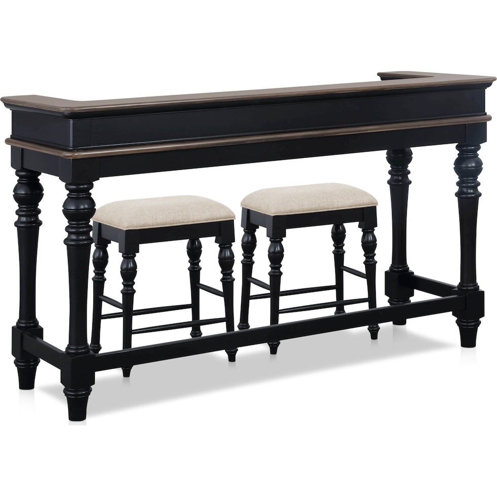 charleston black console table   