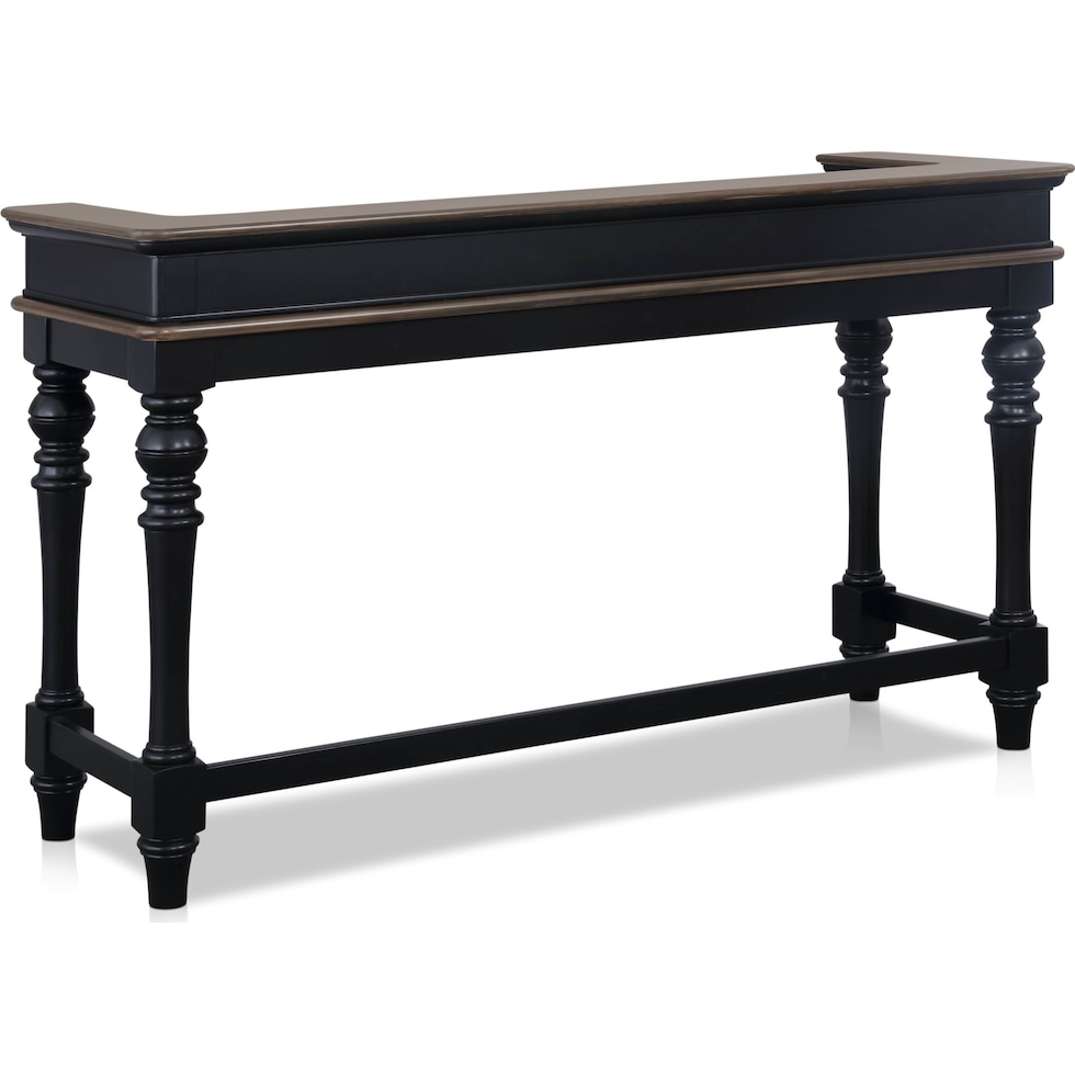 charleston black console table   