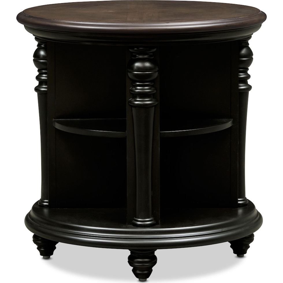 charleston black end table   