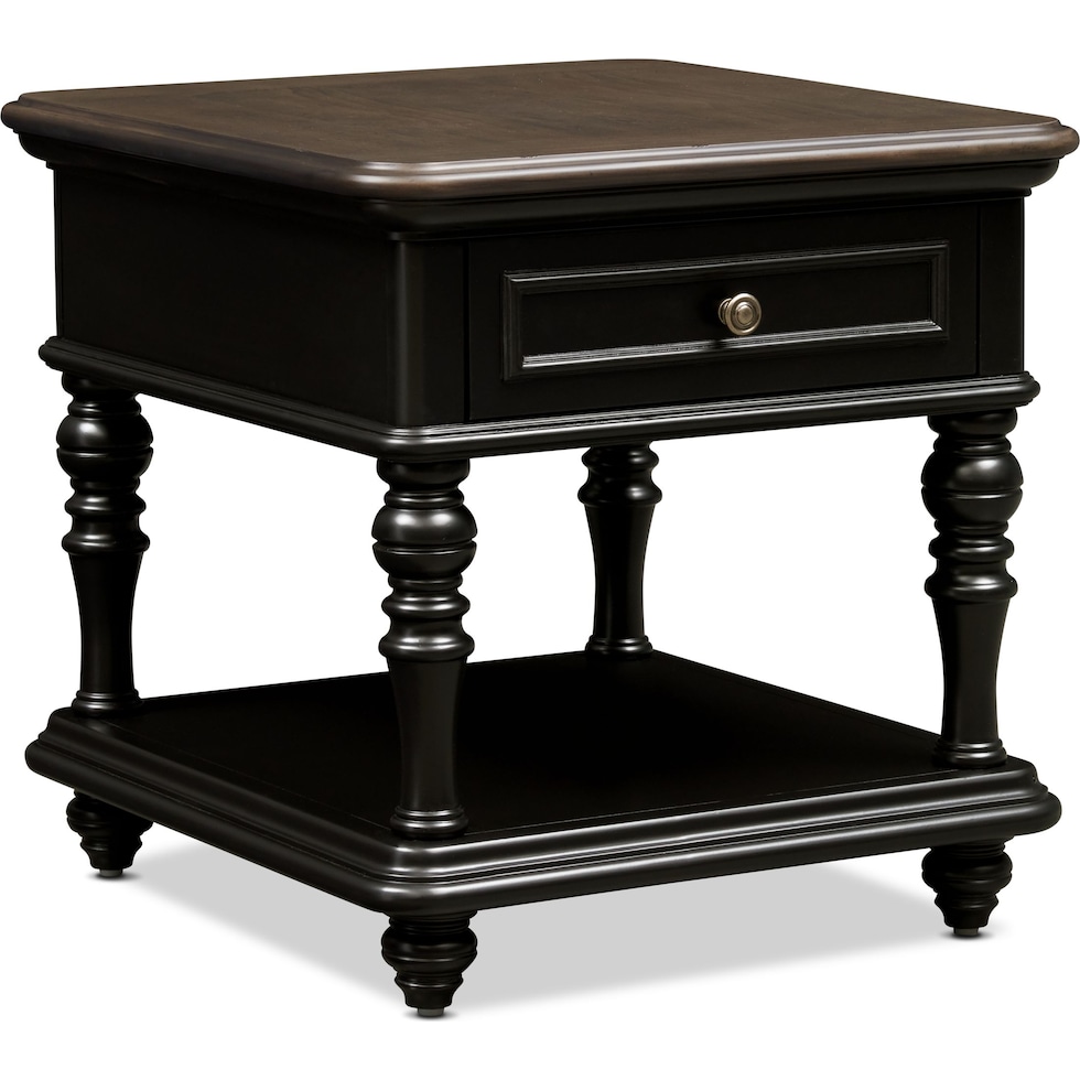 charleston black end table   