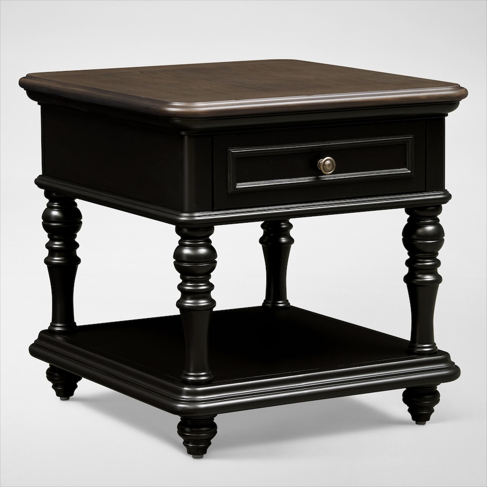 charleston black end table web   